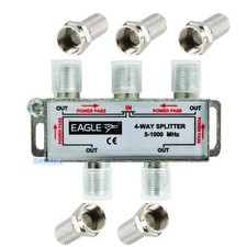 4 WAY DIGITAL TV 5-1000MHz AERIAL SAT FREEVIEW F PLUG COAX SIGNAL CABLE SPLITTER