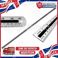 ONE 1 METRE RULER LARGE LONG METAL LIGHT ALUMINIUM METRIC IMPERIAL DUAL MARKINGS