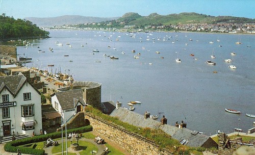 Conwy harbour from the castle - from,