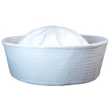 White US Naval Sailor Cap - WW2 Reproduction American Navy Hat Dixie Cup New