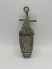 Antique Spills Brass Match Holder Wall Hanger Pocket Old Man Windmill 
