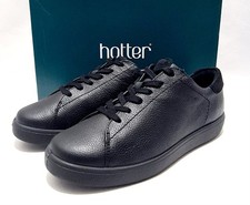 Hotter Ortholite Switch Shoes Size 4.5 UK EEE Extra Wide Fit New Black Leather 