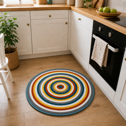 Round striped rug circle - round,