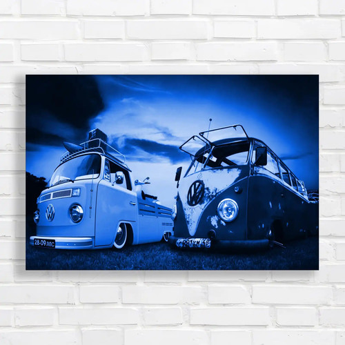 Vibrant retro camper van - vw,