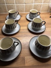 6x Cups & Saucers Denby Bourne