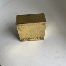 PARKER Pen company Paperweight Solid Brass Square shaped