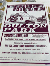 Oulton Park  May 1968 -Three Wheeler /Sidecars Racing Poster -15x10 Inches