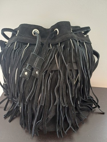 Fabulous black suede leather - black,