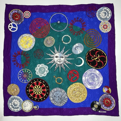 Vtg moschino silk scarf sun - vtg,