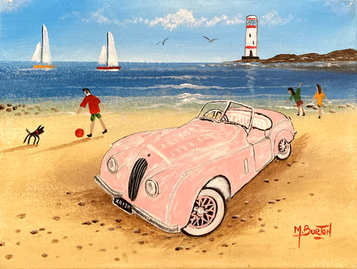 Humorous signed oil painting
