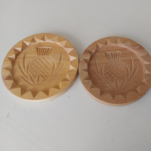 Two wooden shortbread moulds - wooden,