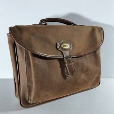 ANTLER Leather Moleskin Briefcase Attaché Satchel Bag University Grab Bag Brown