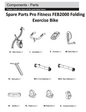 Spare Parts Pro Fitness FEB2000 Folding Exercise Bike 3991.