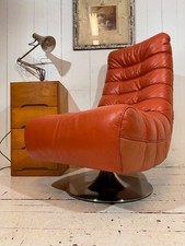 Retro Orange Leather Swivel