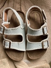 MONSOON Denim whipstitch buckle sandals blue Size 3 NEW