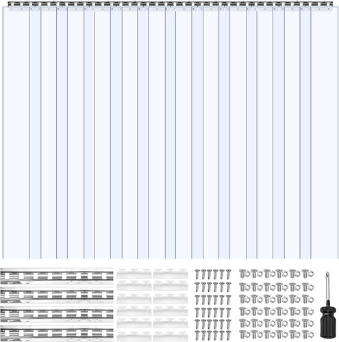 Clear pvc strip curtain - pvc, 84"h