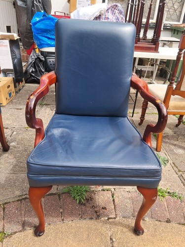 Vintage leather studded chair - vintage,