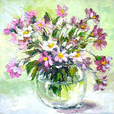 Daisies in vase Original Oil