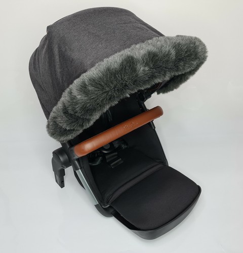 Luxury faux fur pram hood - pram, trim