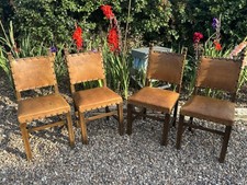 Vintage Leather Dining Chairs with Studs Brown, Set of 6