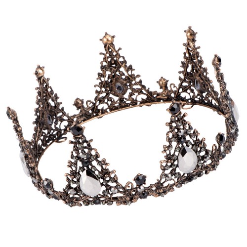 Black alloy bridal crown - black,