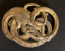 Vintage metal Belt Buckle Serpent Lizard dragon, Arts & Crafts / Gohic style