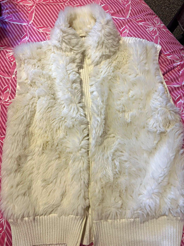 Ivory faux fur full zip - fur,