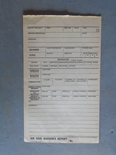 WWII Air Raid Warden's Report