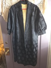 Vintage Black Floral Satin
