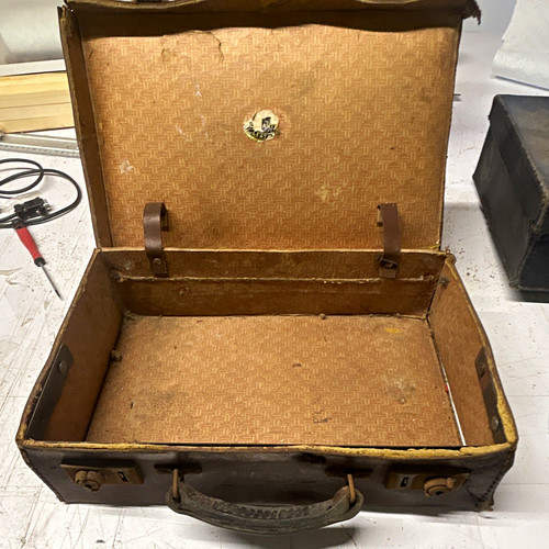 Vintage brown hard leather - vintage,