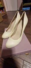 Women Clarks Smart Wedge Demerara Spice Pale Yellow Leather shoes size UK4.5