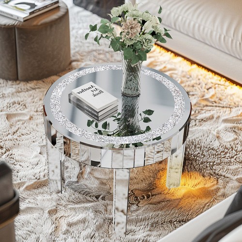 Elegant round mirrored coffee - elegant,