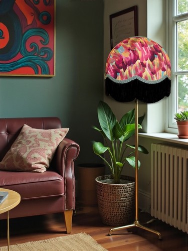 Hot pink feather - , fabric