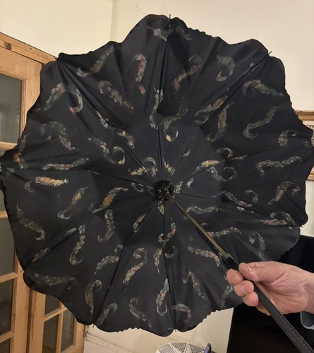 Vintage umbrella black outside - black,