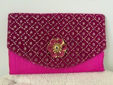 Pink Clutch bag Gold