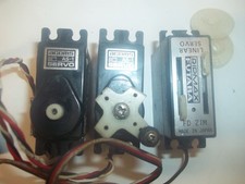 Vintage :  2 off Acoms servo motor AS-1 , 1 FUTABA  Ripmax linear servo FD 21M