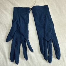 Vintage Nylon Lace Gloves Navy