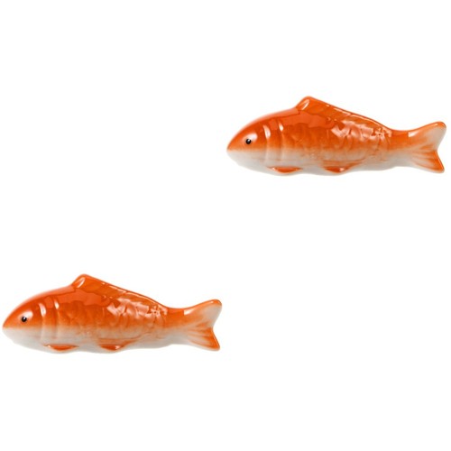 2pcs orange ceramic - ceramic, fish