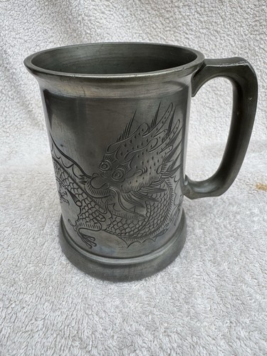 Pewter tankard glass bottom - pewter,