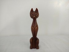 Vintage handmade wood cat - vintage,