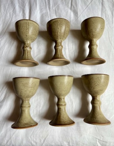 Set six vintage pottery - set, of