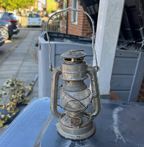 Vintage oil hurricane lantern - oil,