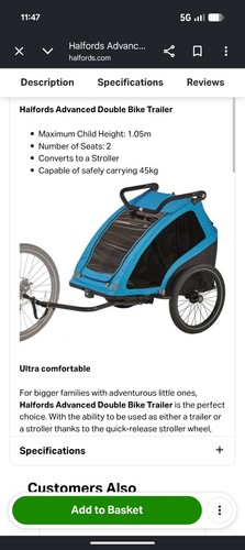 Halfords double child - halfords,