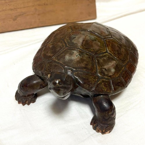 Old japanese bronze turtle - old,