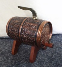 OLD Vintage Bourbon Barrel Whiskey Beer Keg & Stand Rustic Barware Decor Mead