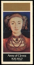 Tobacco Card, Carreras, Black Cat,KINGS & QUEENS OF ENGLAND,1977,Anne Cleves,#26