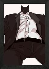 Big boss cat framed wall - big,