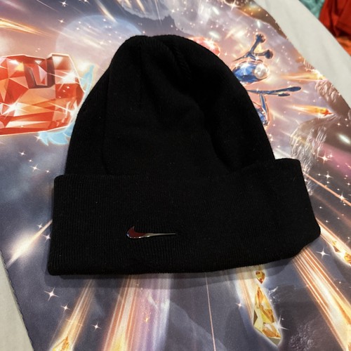 Black nike woolly hat beanie - hat,