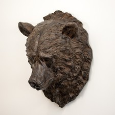 Brown Bear Head Wall Sculpture