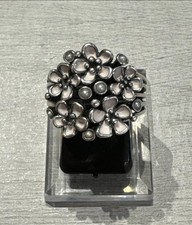 925 Sterling Silver Pandora Pink Enamel Pearl Cherry Blossom Ring Size M